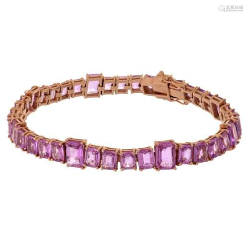 Pink Sapphire and 18K Bracelet