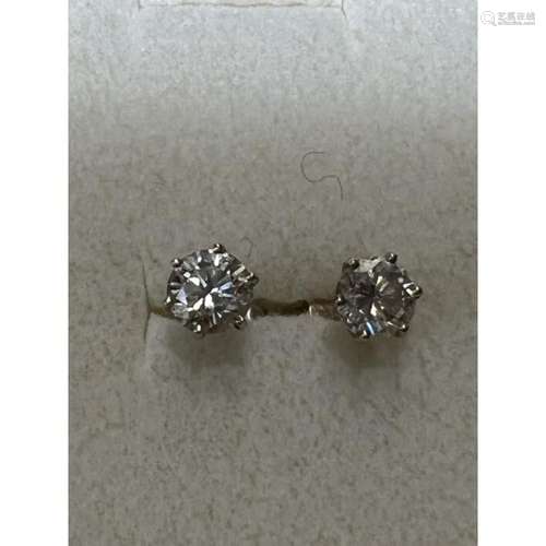 Diamond and 14K Ear Studs