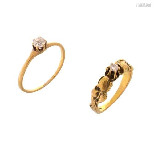 Diamond and 14K Rings