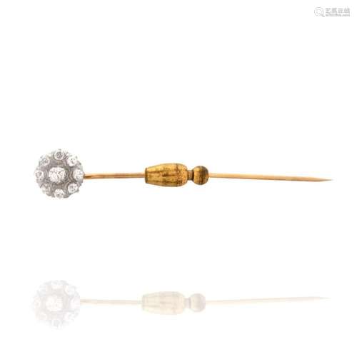 Diamond and 14K Stick Pin