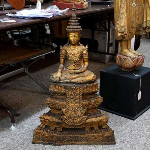 Thai Gilt Bronze Buddha Figure