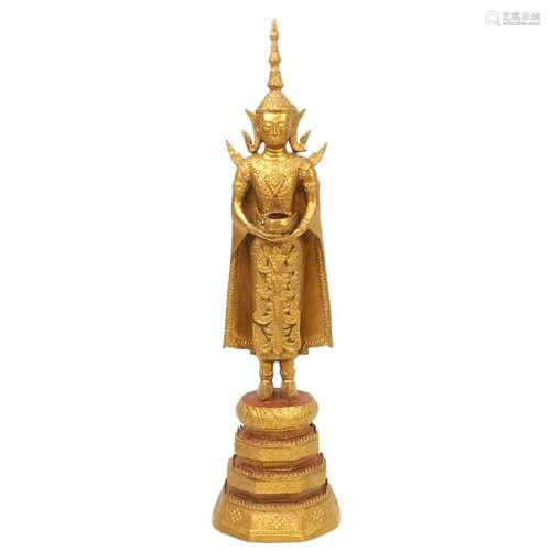 Thai Bronze Standing Buddha