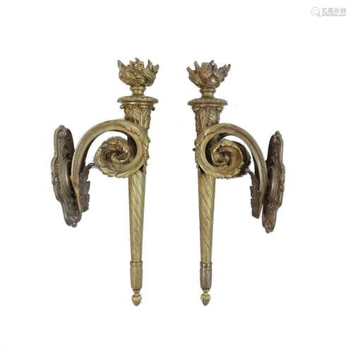 Pr 19C. Gilt Bronze Sconces