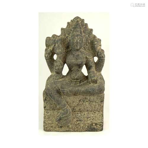 Antique Carved Schist Stele Brahmani