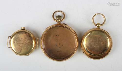 An 18ct gold gentleman's pocket watch case, London 1896, cas...