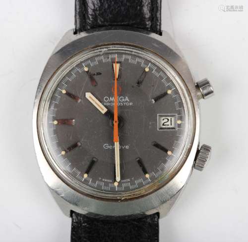 An Omega Chronostop steel cased gentleman's wristwatch, circ...