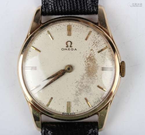 An Omega 9ct gold circular cased gentleman's wristwatch, cir...