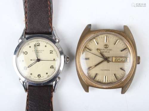 A J.W. Benson London steel cased gentleman's wristwatch, the...