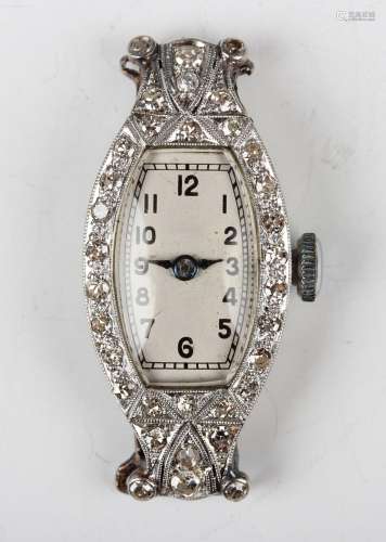 An 18ct white gold and diamond lady's dress wristwatch with ...