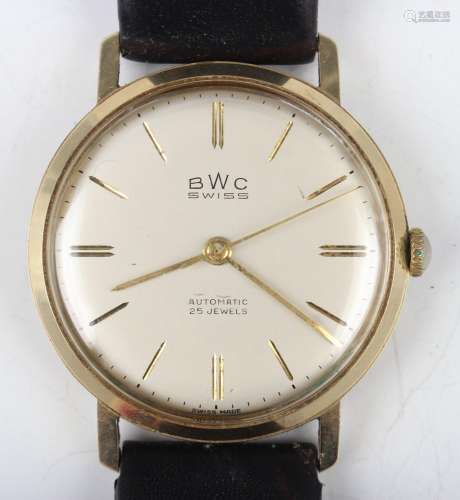 A BWC Automatic 14ct gold circular cased gentleman's wristwa...