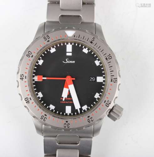 A Sinn U1 Automatic 1000 m/100 bar submarine steel bracelet ...