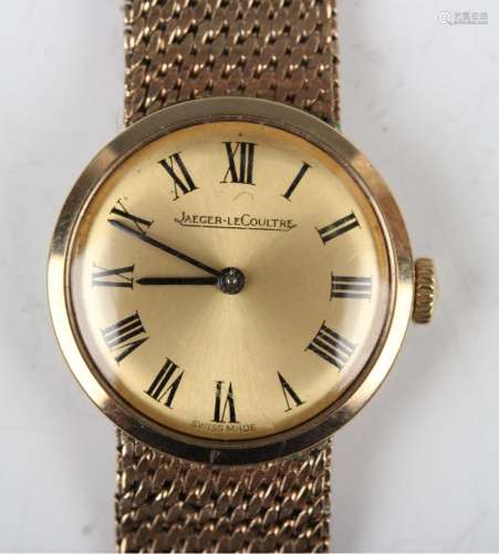 A Jaeger-LeCoultre 9ct gold lady's bracelet wristwatch with ...