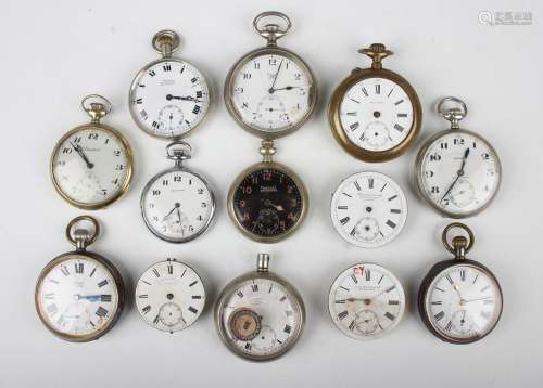 A collection of pocket watches, pocket watch movements and d...