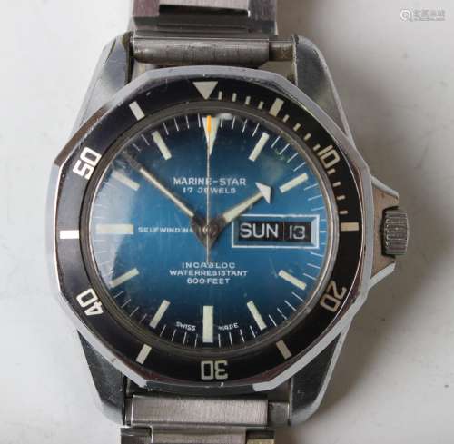 A Marine-Star self-winding stainless steel cased diver's wri...