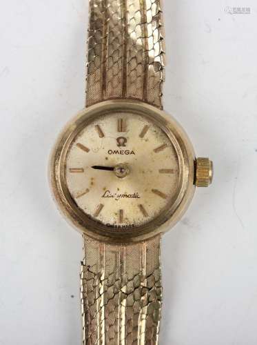 An Omega Ladymatic 9ct gold bracelet wristwatch, the signed ...