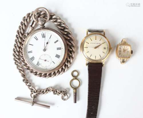 An Eterna-Matic gold cased gentleman's wristwatch, the signe...