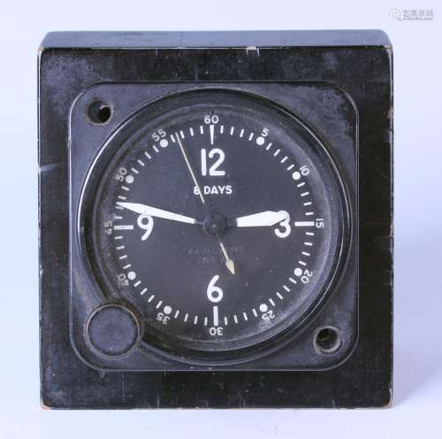 A US Army Type A-11 cockpit clock by Bulova Watch Co with ei...