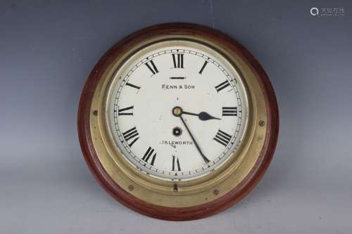 An early 20th century brass circular cased ship's timepiece,...