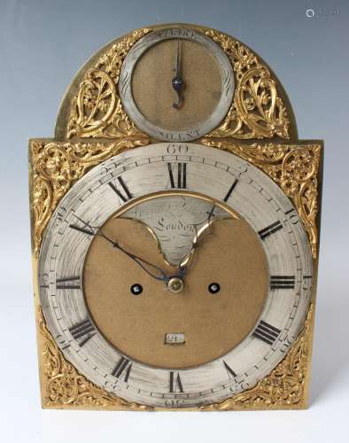A George III mahogany bracket clock, the brass twin fusee mo...