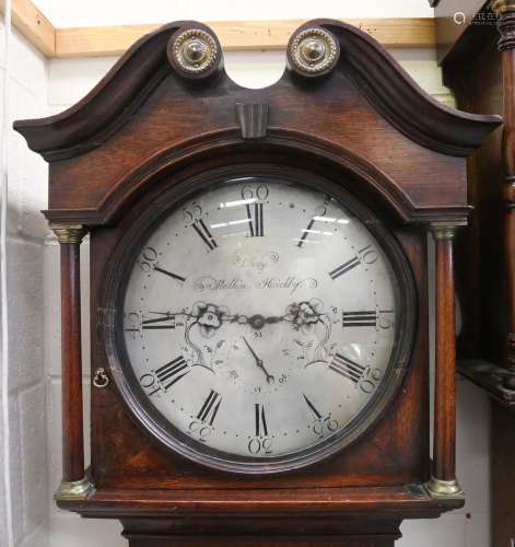 A George III oak longcase clock with thirty hour movement st...