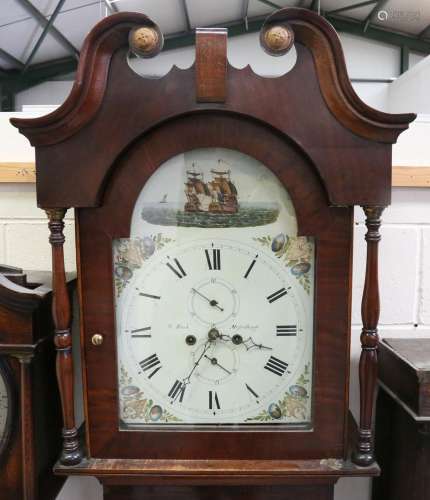A 19th century oak and mahogany crossbanded longcase clock w...