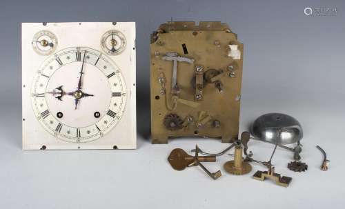A 19th century brass four pillar eight day twin fusee clock ...