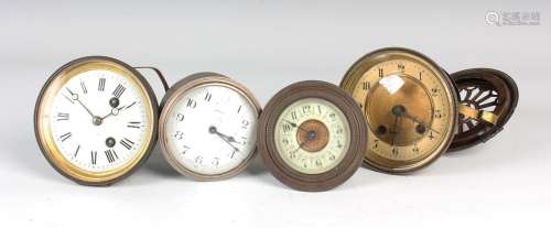 A brass eight day single fusee clock movement and a collecti...