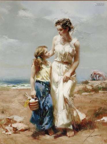 PINO DAENI (Bari, 1939-2010)"At sea".Color print o...