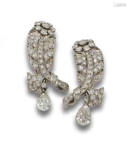 Antique platinum earrings