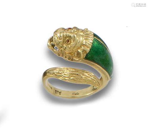 Ring, 1970s, 18 kt yellow gold.