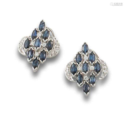 18 kt white gold earrings.