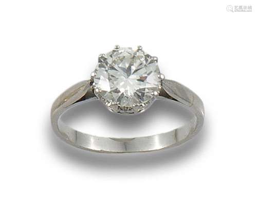 Platinum solitaire ring.