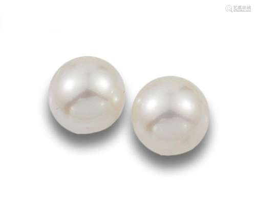 13mm Australian pearl earrings.