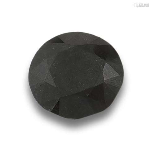 Natural black diamond, round cut, weight 48.77 ct.