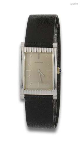 BOUCHERON wristwatch, manual mechanical movement, steel case...