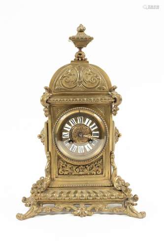 H & F, PARIS BRONZE DORE MANTLE CLOCK 19TH.C. H 15"...