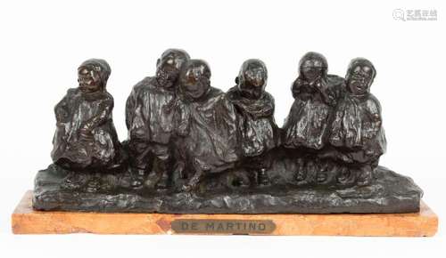 GIOVANNI DE MARTINO (ITALY, 1870-1938) BRONZE SCULPTURE, H 7...