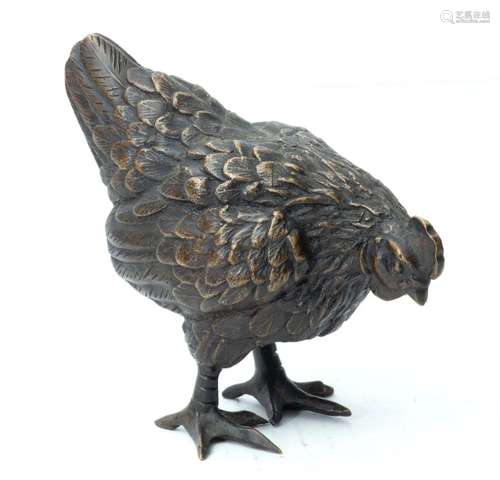 FRENCH BRONZE CHICKEN, H 4.75"