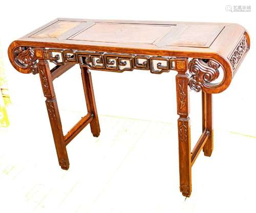 CHINESE ROSEWOOD INCENSE TABLE, H 32", L 47.5"