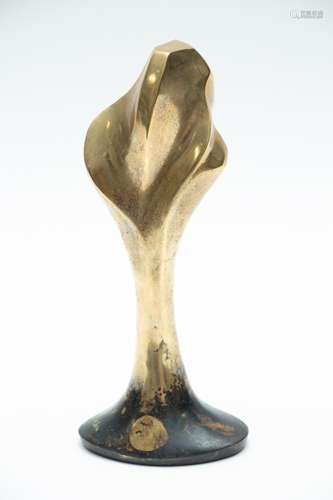 GILT BRONZE ABSTRACT SCULPTURE H 10" W 4"