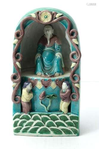 CHINESE, PORCELAIN BUDDHA SHRINE, C 1900 H 10" W 5"...