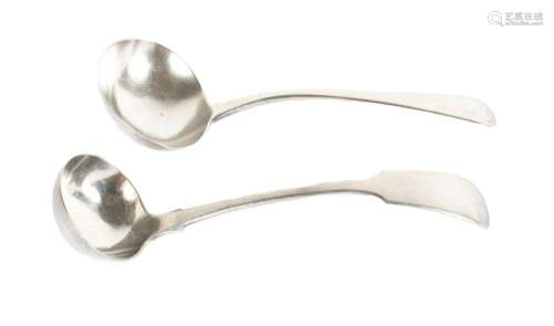 LONDON STERLING LADLES, 1833, TWO MAKERS "TB" &...