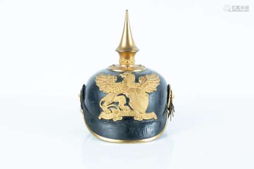 WW1 ERA M1895 IMPERIAL GERMAN BADEN PICKELHAUBE, H 9.5"...