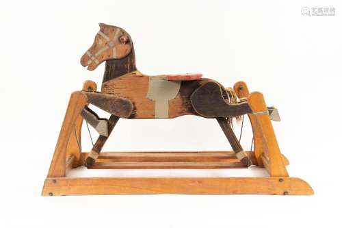 WOOD CHILD S "HORSE" ROCKER C 1900 H 21" L 35...