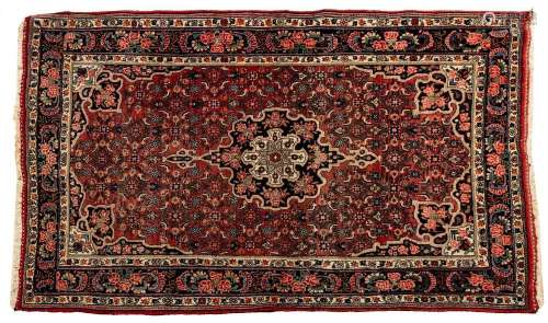 SEMI-ANTIQUE PERSIAN BIJAR HANDWOVEN WOOL RUG, W 4  1",...