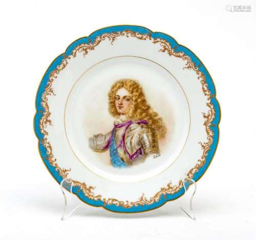 SEVRES, FRENCH PORCELAIN PLATE SIGNED GEBRIE, 19TH.C DIA 9 1...