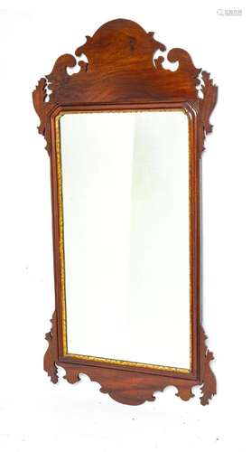 CHIPPENDALE STYLE MAHOGANY MIRROR, C. 1820, H 41", W 20...