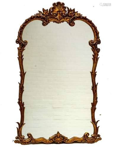 FRENCH STYLE CARVED WOOD & GESSO MIRROR, C 1940, H 45&qu...