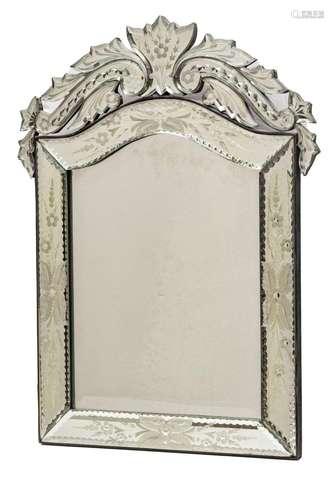 VENETIAN WALL HANGING MIRROR, H 19", W 14"