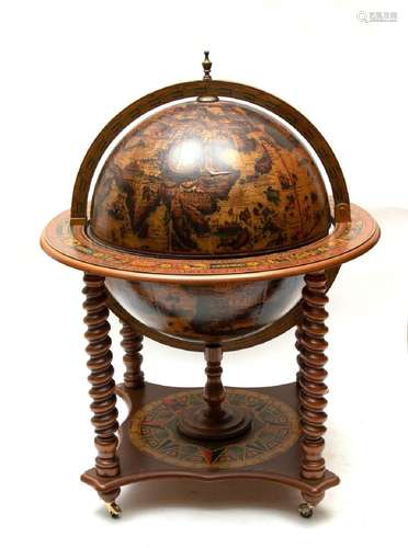 GLOBE FORM BAR CABINET H 45" DIA 35"